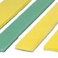 Fünf Prallschutzstreifen, flach SPL-F-Soft, von links nach rechts: gelb und breit; grün und schmal; gelb und schmal; gelb und sehr schmal; blau und sehr schmal