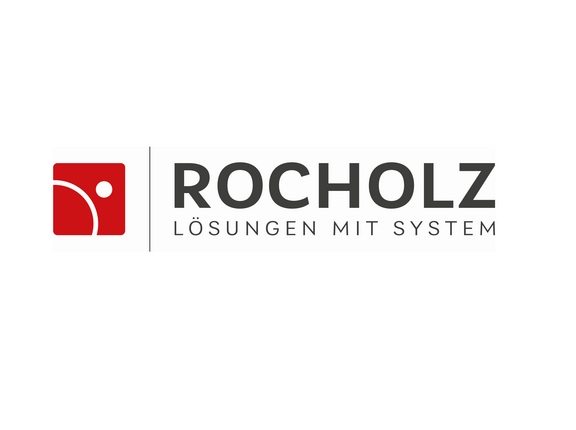 Das Logo des Unternehmens Rocholz GmbH auf weißem Hintergrund.