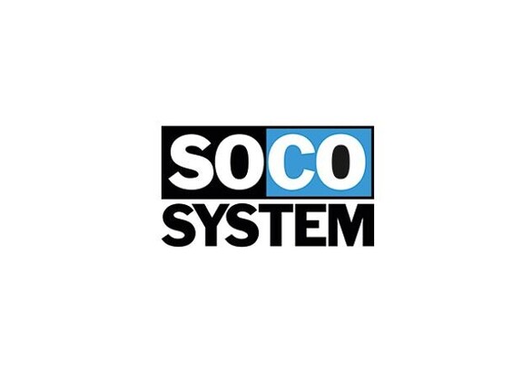 Das Logo des Unternehmens Soco System auf weißem Hintergrund.
