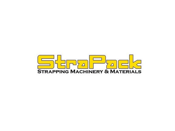 Das Logo des Unternehmens StraPack auf weißem Hintergrund.