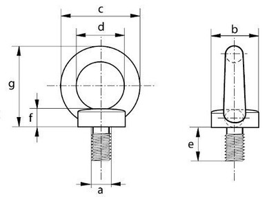 Ringschraube DIN 580 C15E technische Zeichnung