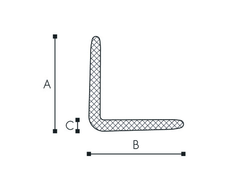 Technische Zeichnung L-Profil Stange