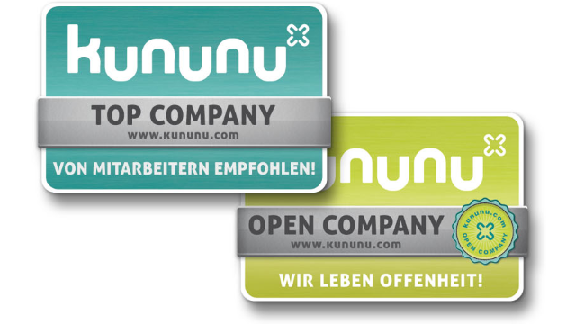 kununu-Gütesiegel TOP COMPANY/OPENCOMPANY